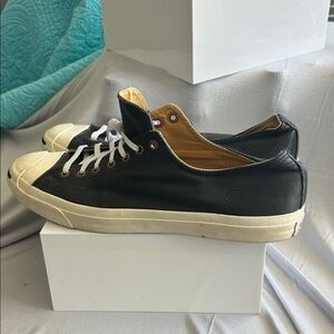 Classic Jack Purcell Converse leather Black and White Men's Sneakers